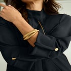 Knit Crepe Winged Collar Set image number null