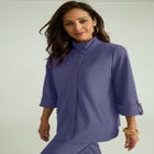 Knit Crepe Winged Collar Set image number null