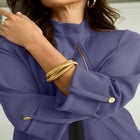 Knit Crepe Winged Collar Set image number null