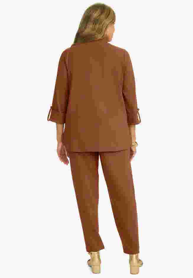 Knit Crepe Winged Collar Set image number 2