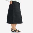 True Fit Button-Front Midi Skirt image number null
