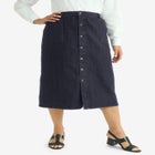 True Fit Button-Front Midi Skirt image number null