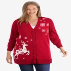 Holiday Motif Cardigan Sweater image number 0