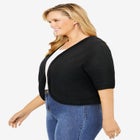 Rib Trim Cardigan Shrug Sweater image number 2