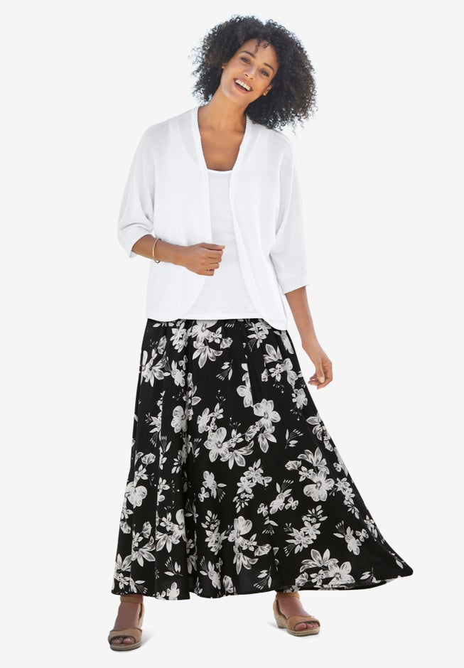 Rib Trim Cardigan Shrug image number 9