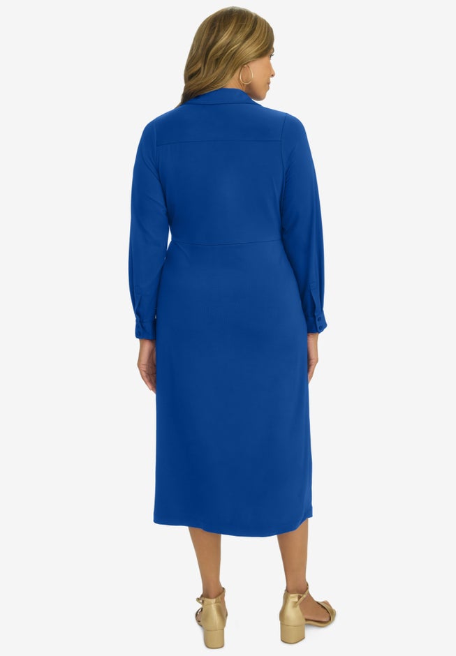 Side Knot Midi Wrap Dress image number null