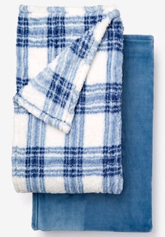 Ultra-Cozy Sherpa Fleece Blanket & Matching Throw Set