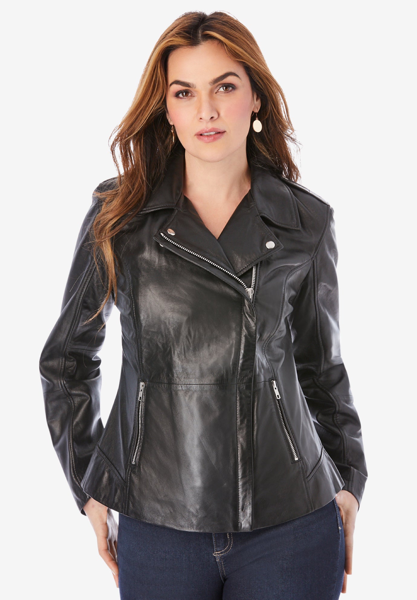 Plus Size Moto Leather Jacket image number 2