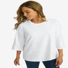 Stretch Floral Embroidered Tee image number null