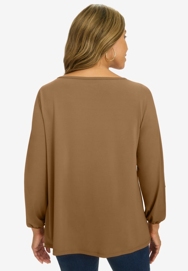Stretch Cutout Sleeve Top image number 1