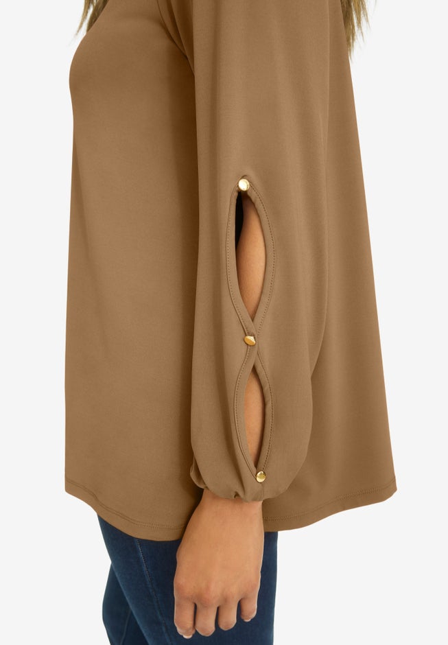 Stretch Cutout Sleeve Top image number 3