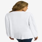 Stretch Pleated Sleeve Top image number null