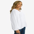 Stretch Pleated Sleeve Top image number null