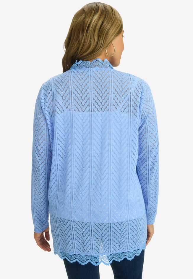 Stretch Knit Lace Topper image number 1