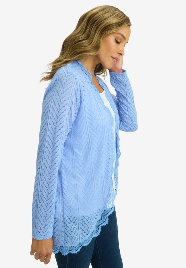 Stretch Knit Lace Topper image number 2