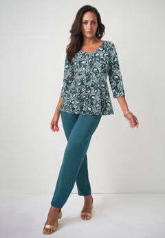Knit Crepe Sweetheart Neckline Peplum Top
