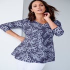 Knit Crepe Sweetheart Neckline Peplum Top image number null