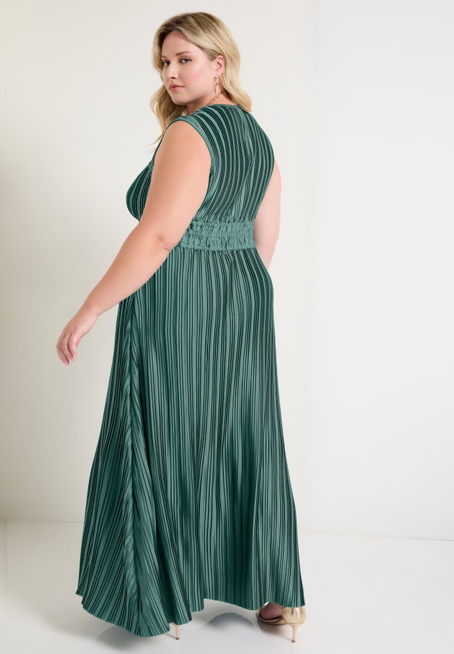 Boatneck Cap-Sleeve Maxi Dress. image number null