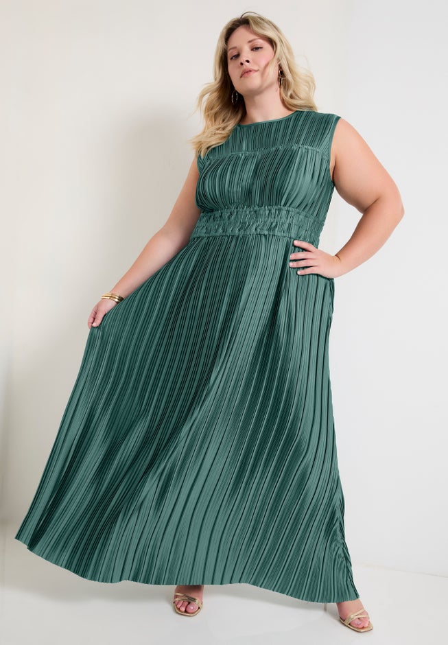 Boatneck Cap-Sleeve Maxi Dress. image number null