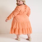 Cotton Voile Ruched Midi Dress image number null