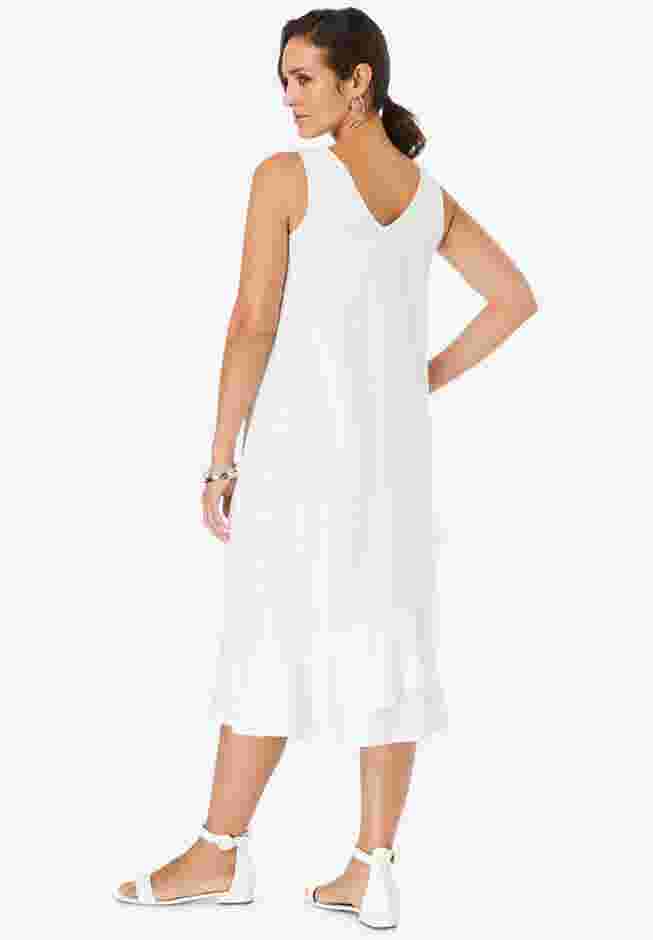 Linen Flounce Dress image number 1