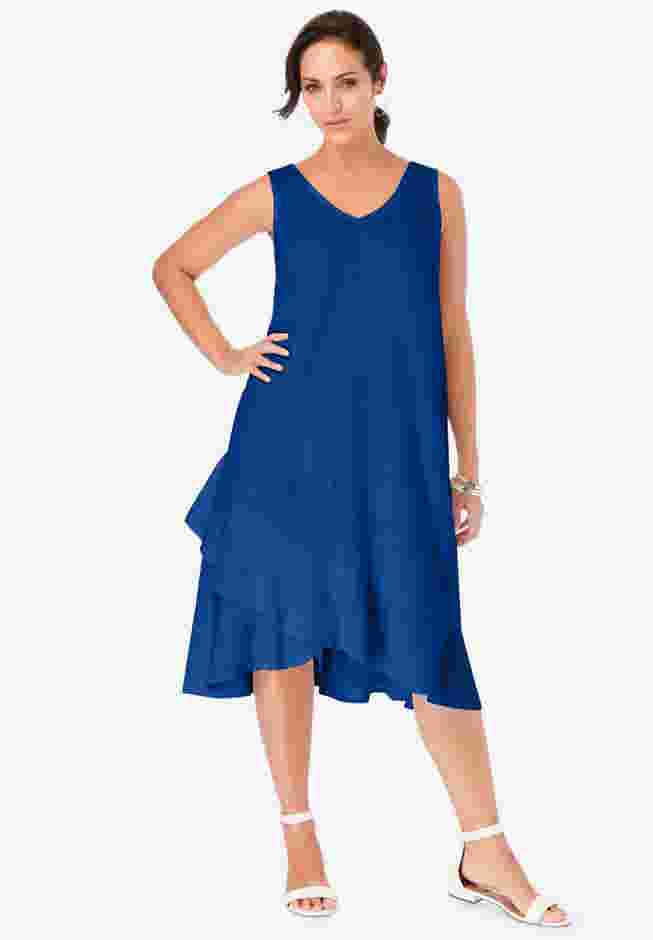 Linen Flounce Dress image number 0