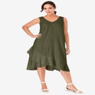 Linen Flounce Dress image number null