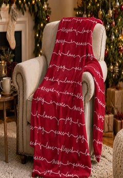 Printed Velvet Plush Throw