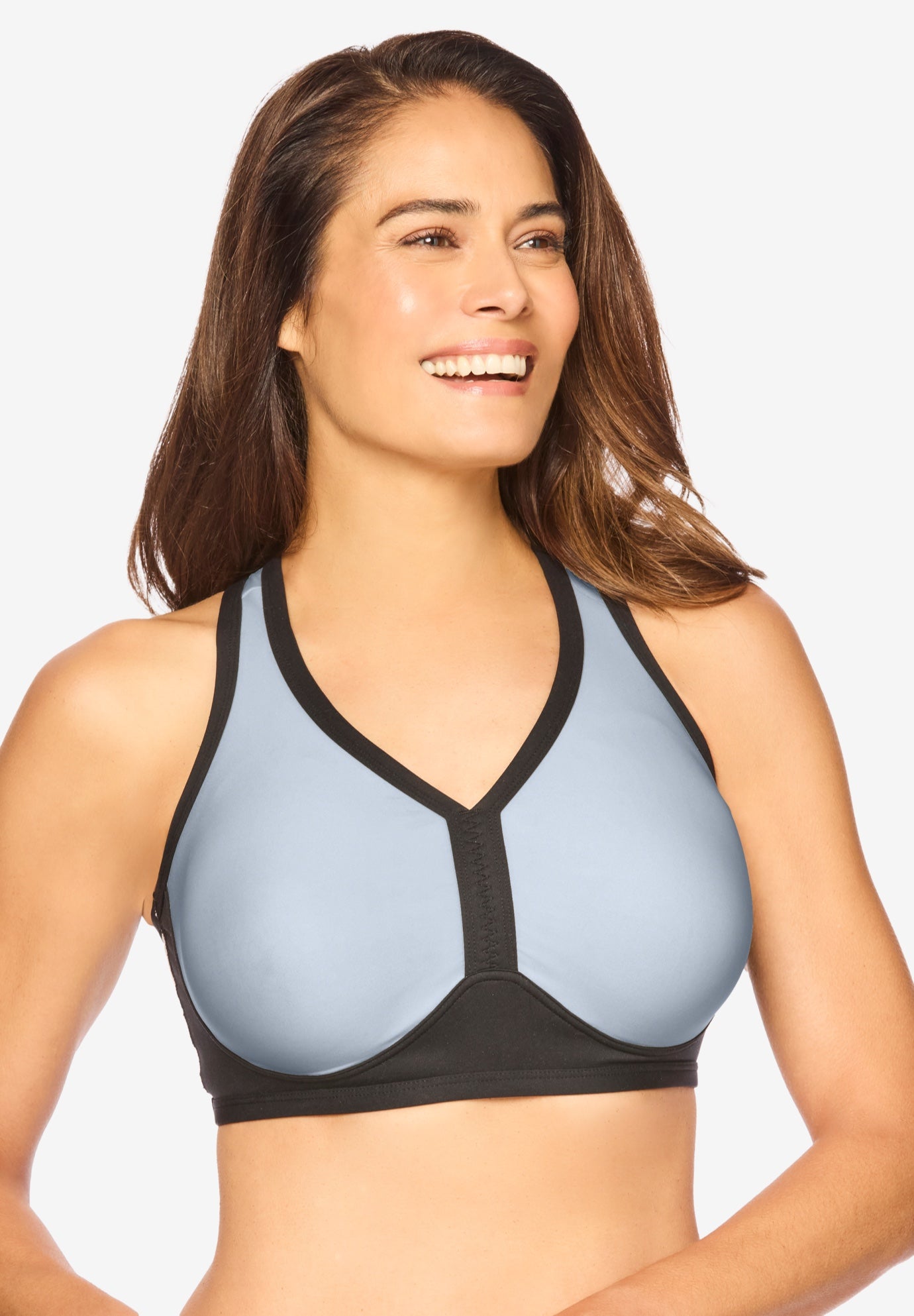 V-Neck Colorblock Sports Bra image number 0