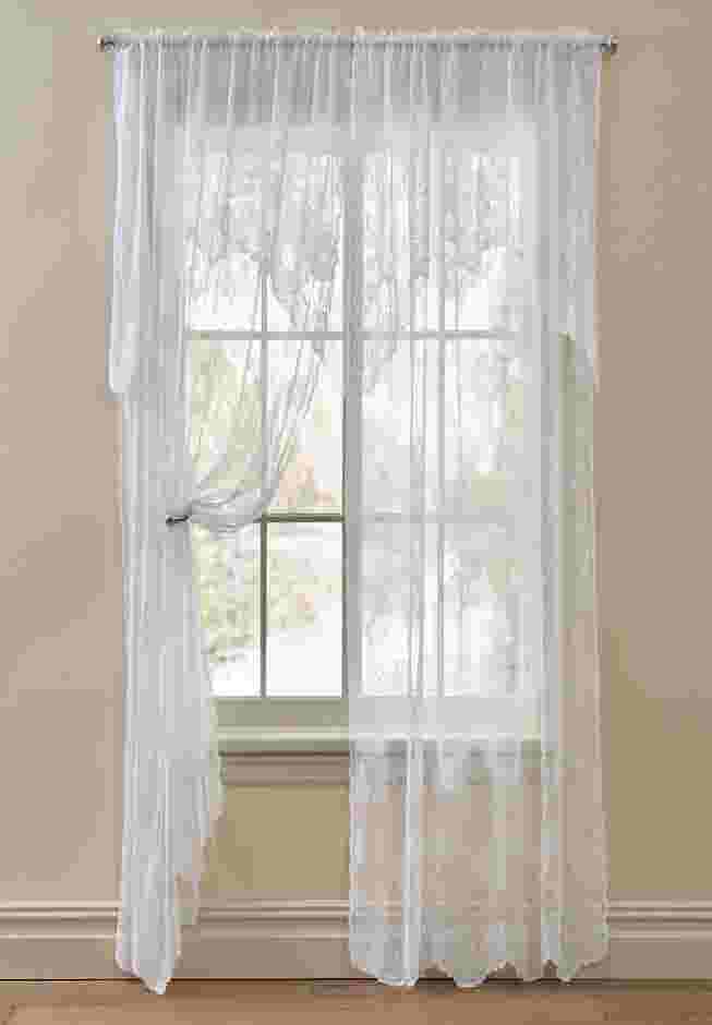 Ella Floral Lace Panel with Attached Valance image number 0