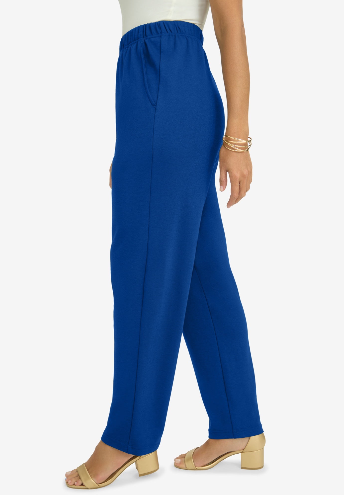 Soft Ease Cotton Knit Straight-Leg Pant image number 1