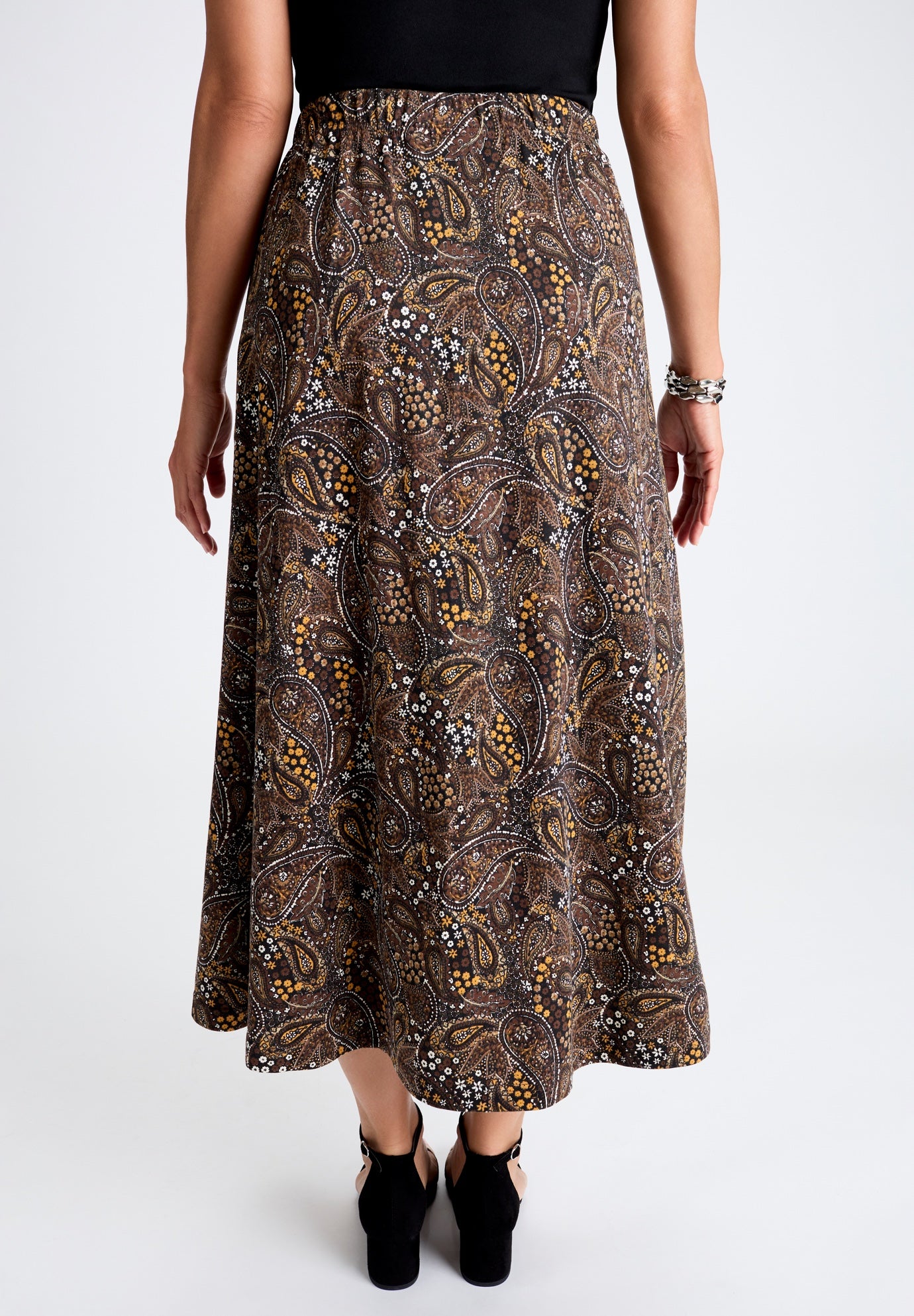Soft Ease Cotton Knit Swing Skirt image number 1