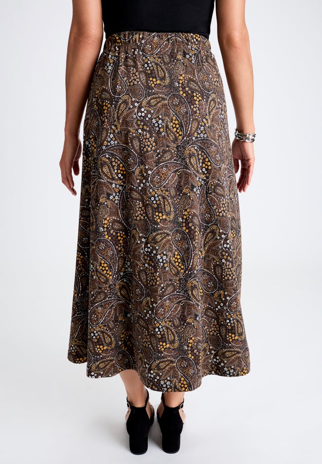 Soft Ease Cotton Knit Swing Skirt image number 1