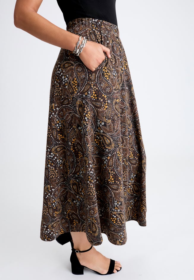 Soft Ease Cotton Knit Swing Skirt image number 2