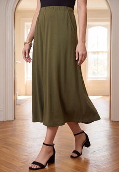 Soft Ease Cotton Knit Swing Skirt