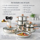 18-Piece Copper Accent Stainless Steel Cookware Set image number null