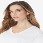 Layered Circle Drop Earrings image number null