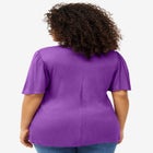 Ruffle Neckline Flutter Sleeve Tunic image number null