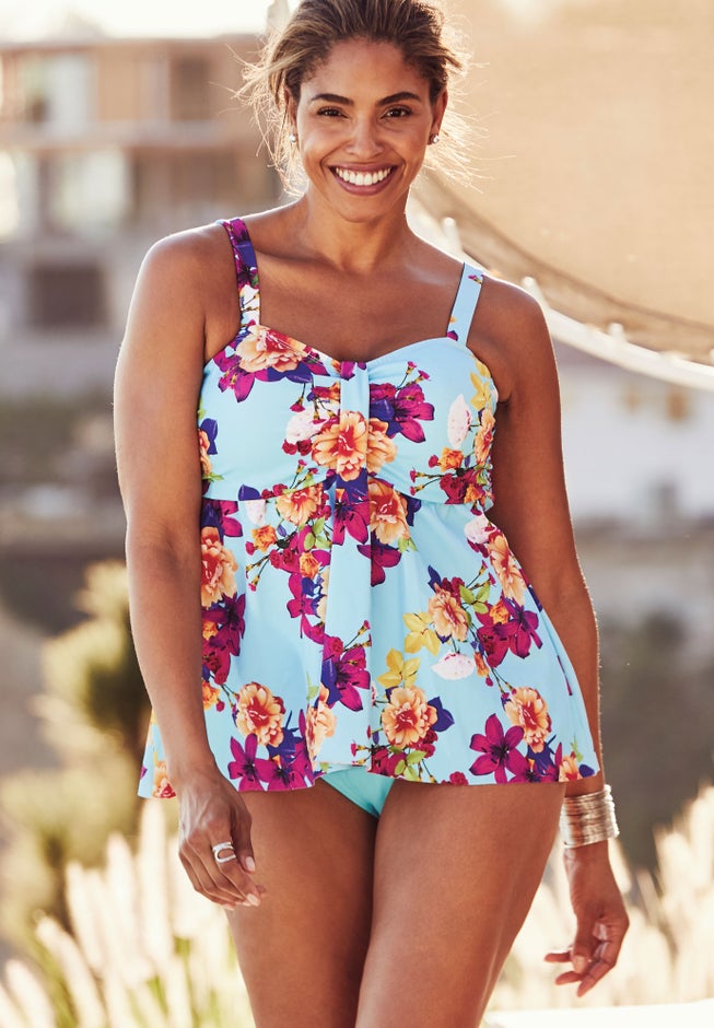 Flyaway Tankini Top with Bust Support image number 2