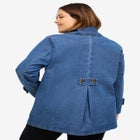 Button Front Denim A-line Jacket image number null