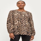 Blouson Long Sleeve Keyhole Blouse image number 1