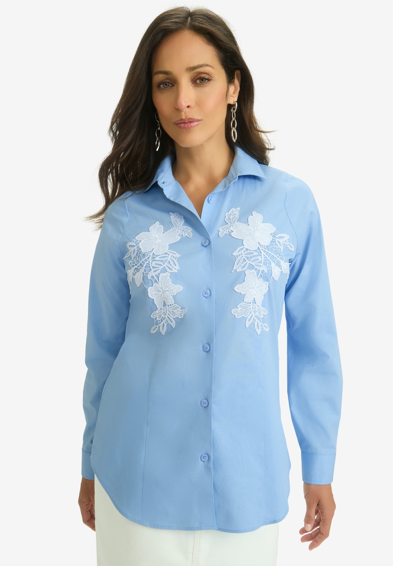 Applique Poplin Shirt image number 0