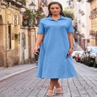 Notch Neck Midi Dress image number null