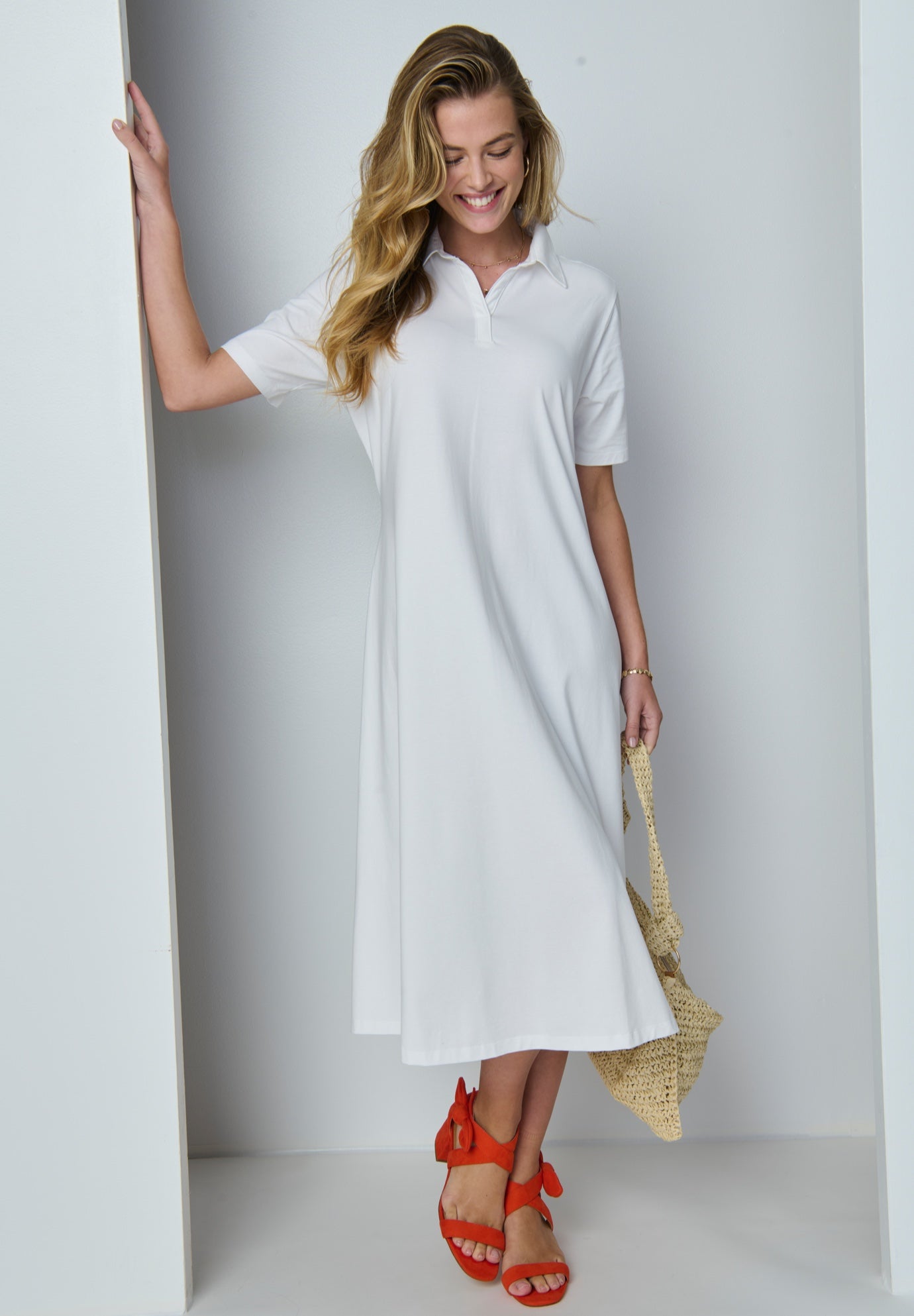 Notch Neck Midi Dress image number 0
