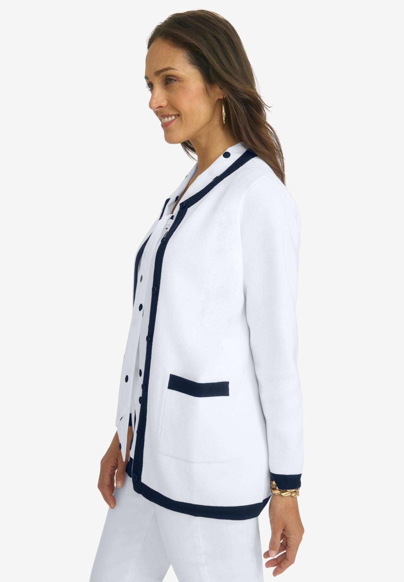 Tipped Boxy Cardigan image number 2