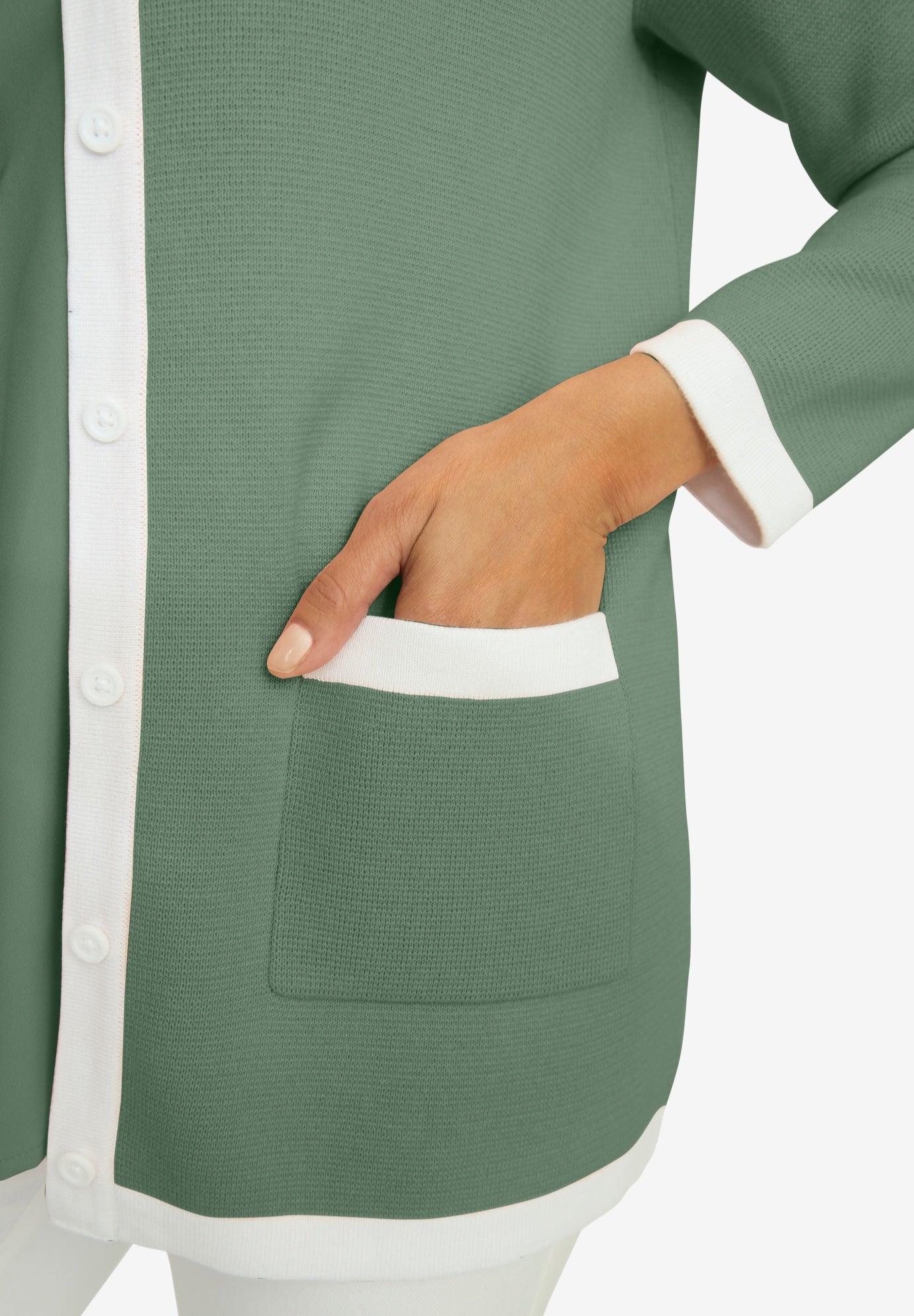 Tipped Boxy Cardigan image number 3