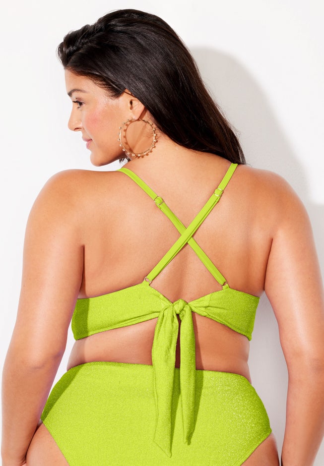 Longline Sparkle Bikini Top image number 1