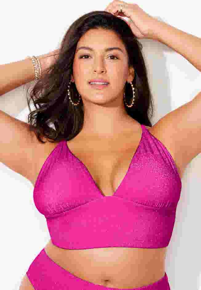 Longline Sparkle Bikini Top image number 3