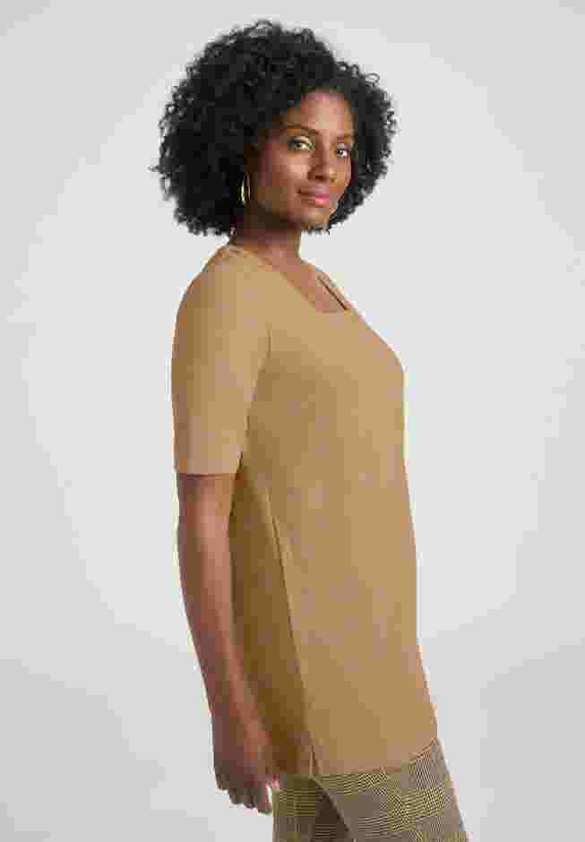 Stretch Cotton Studded Square Neck Tunic image number 1