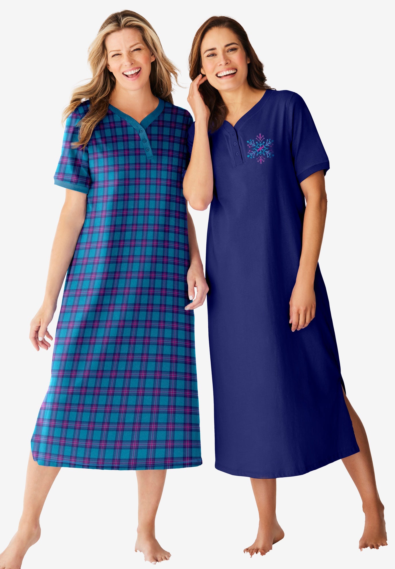 2-Pack Long Henley Sleepshirt  image number 0